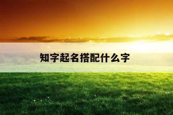 知字起名搭配什么字 
