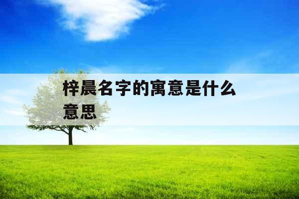 梓晨名字的寓意是什么意思 