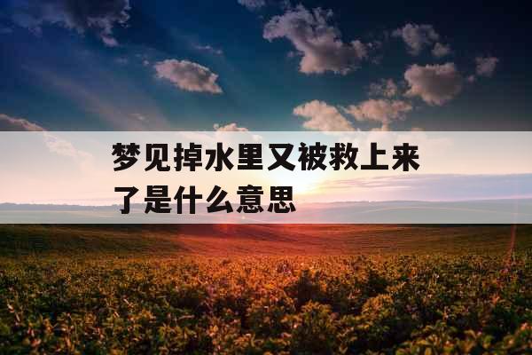梦见掉水里又被救上来了是什么意思 