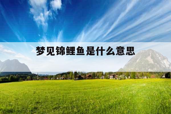 梦见锦鲤鱼是什么意思 