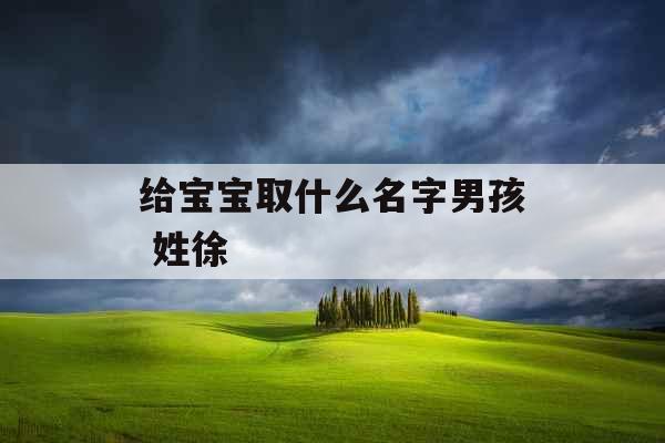 给宝宝取什么名字男孩 姓徐 
