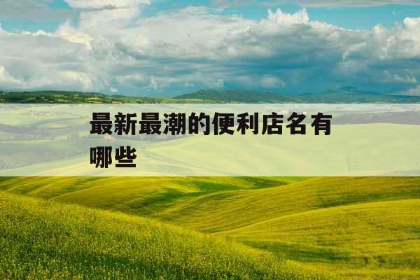 最新最潮的便利店名有哪些