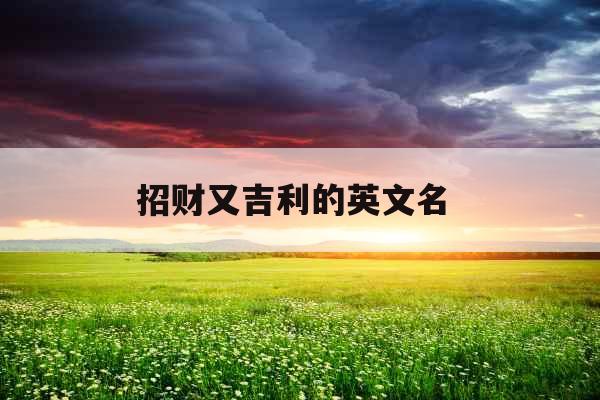 招财又吉利的英文名 