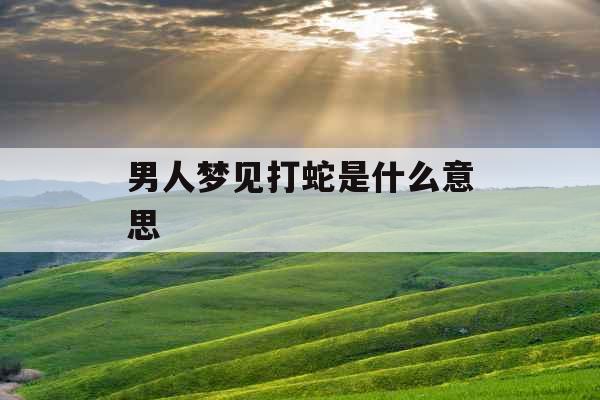 男人梦见打蛇是什么意思 
