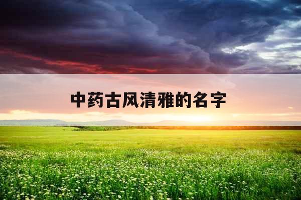 中药古风清雅的名字 