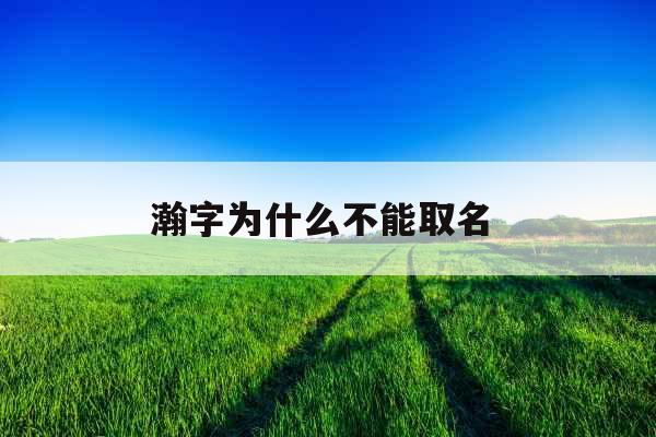 瀚字为什么不能取名 