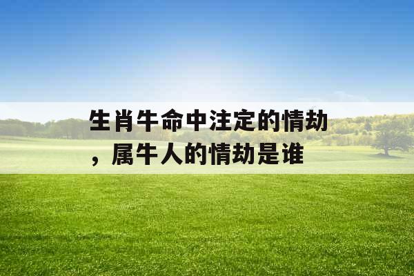 生肖牛命中注定的情劫，属牛人的情劫是谁