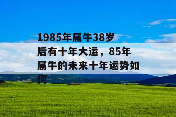 1985年属牛38岁后有十年大运，85年属牛的未来十年运势如何