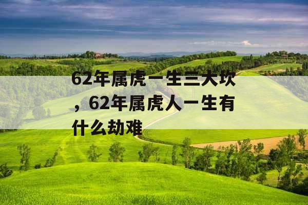 62年属虎一生三大坎，62年属虎人一生有什么劫难