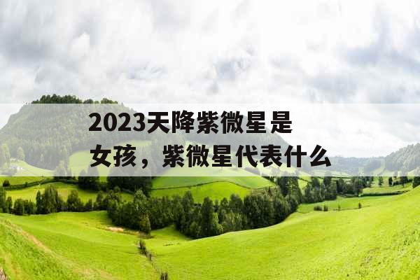 2023天降紫微星是女孩，紫微星代表什么