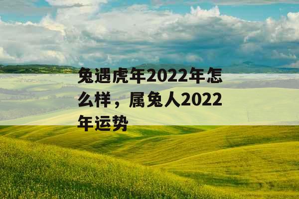 兔遇虎年2022年怎么样，属兔人2022年运势