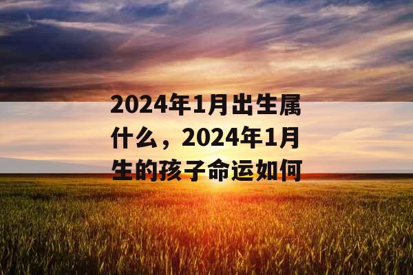 2024年1月出生属什么，2024年1月生的孩子命运如何