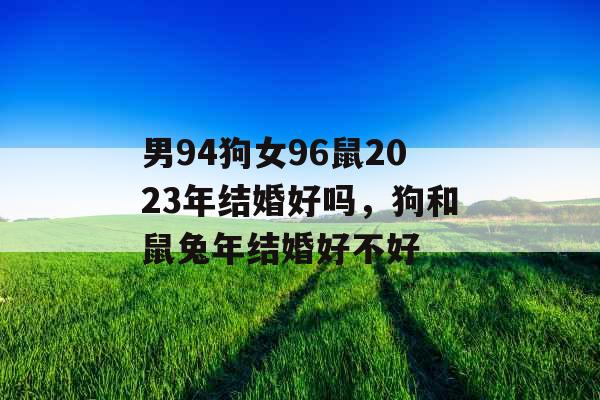 男94狗女96鼠2023年结婚好吗，狗和鼠兔年结婚好不好
