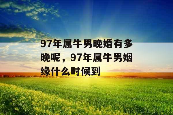 97年属牛男晚婚有多晚呢，97年属牛男姻缘什么时候到