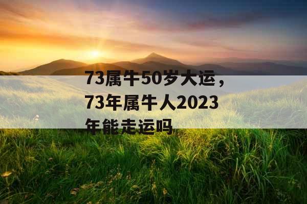73属牛50岁大运，73年属牛人2023年能走运吗