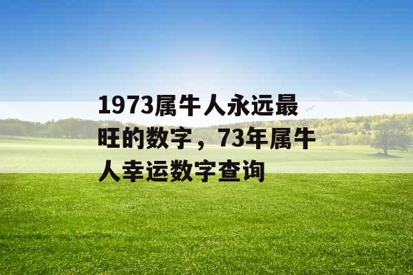 1973属牛人永远最旺的数字，73年属牛人幸运数字查询