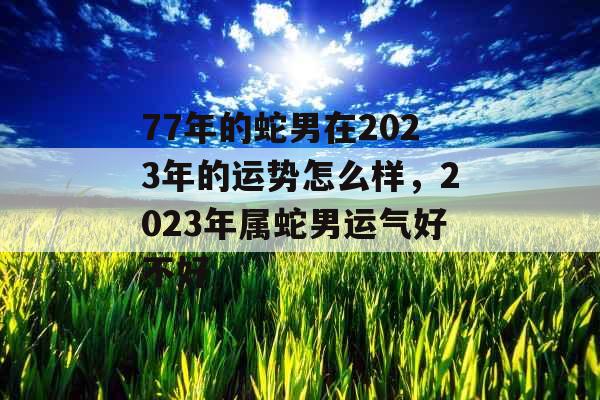 77年的蛇男在2023年的运势怎么样，2023年属蛇男运气好不好