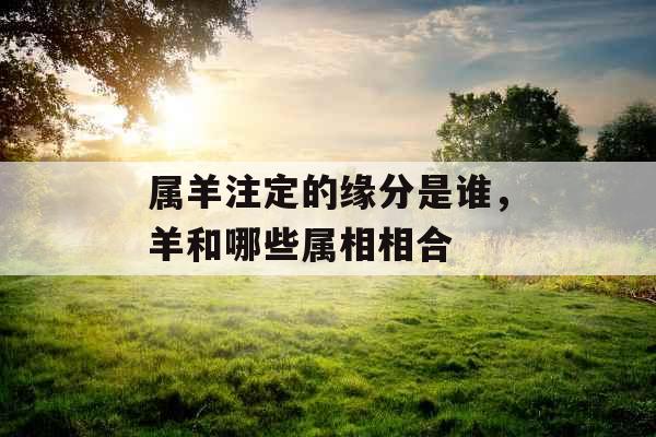 属羊注定的缘分是谁，羊和哪些属相相合