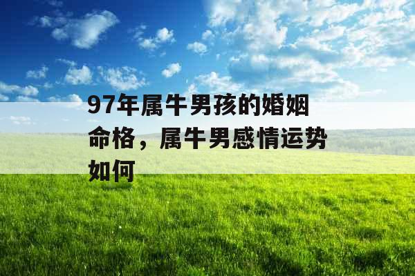 97年属牛男孩的婚姻命格,属牛男感情运势如何 97年属牛男孩的婚姻命格,属牛男感情运势如何