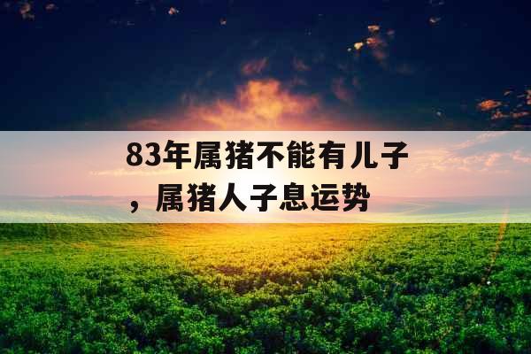 83年属猪不能有儿子，属猪人子息运势