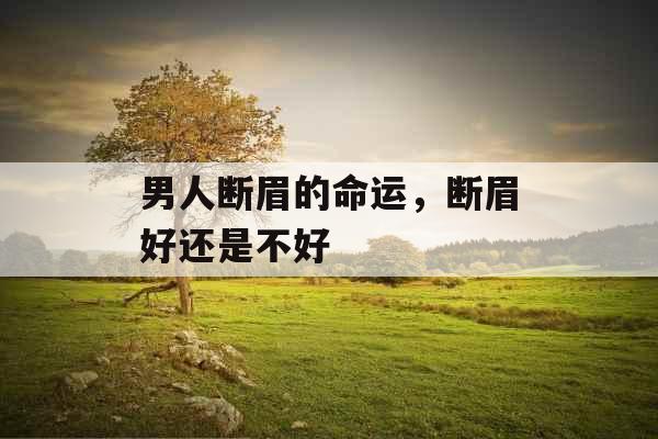 男人断眉的命运,断眉好还是不好 男人断眉的命运,断眉好还是不好