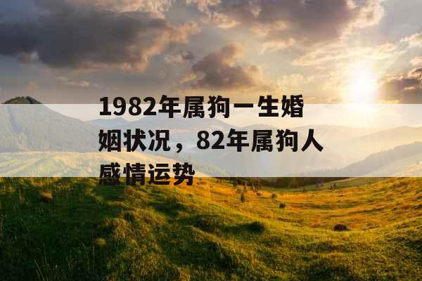 1982年属狗一生婚姻状况，82年属狗人感情运势