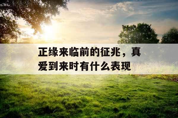 正缘来临前的征兆，真爱到来时有什么表现