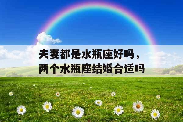 夫妻都是水瓶座好吗，两个水瓶座结婚合适吗