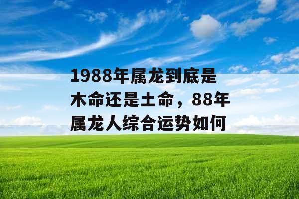 1988年属龙到底是木命还是土命，88年属龙人综合运势如何