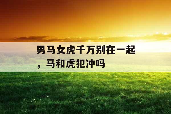 男马女虎千万别在一起，马和虎犯冲吗