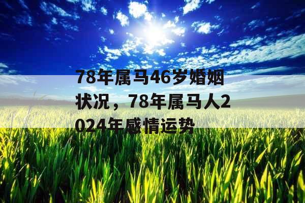 78年属马46岁婚姻状况，78年属马人2024年感情运势