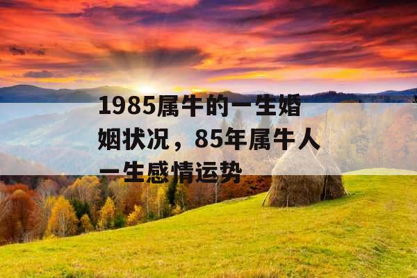 1985属牛的一生婚姻状况，85年属牛人一生感情运势