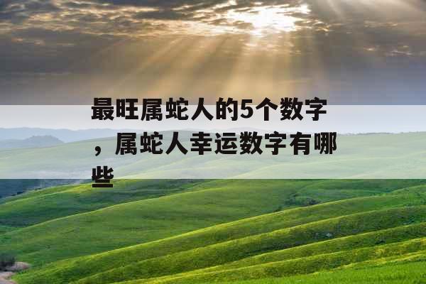 最旺属蛇人的5个数字，属蛇人幸运数字有哪些