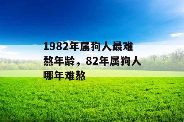 1982年属狗人最难熬年龄，82年属狗人哪年难熬