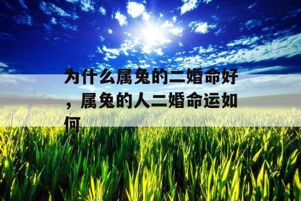 为什么属兔的二婚命好，属兔的人二婚命运如何