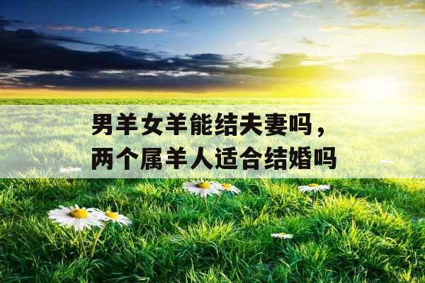 男羊女羊能结夫妻吗，两个属羊人适合结婚吗