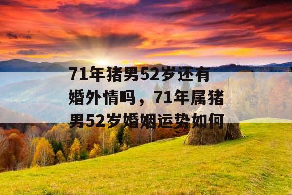 71年猪男52岁还有婚外情吗，71年属猪男52岁婚姻运势如何