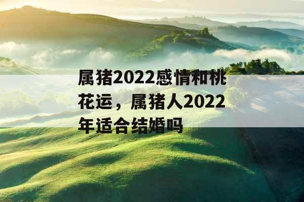 属猪2022感情和桃花运，属猪人2022年适合结婚吗
