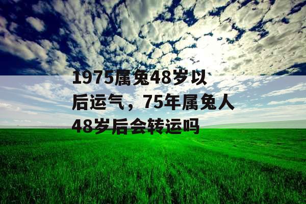 1975属兔48岁以后运气，75年属兔人48岁后会转运吗