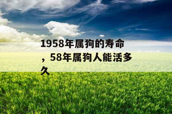 1958年属狗的寿命，58年属狗人能活多久