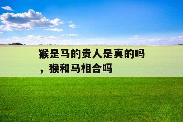 猴是马的贵人是真的吗，猴和马相合吗