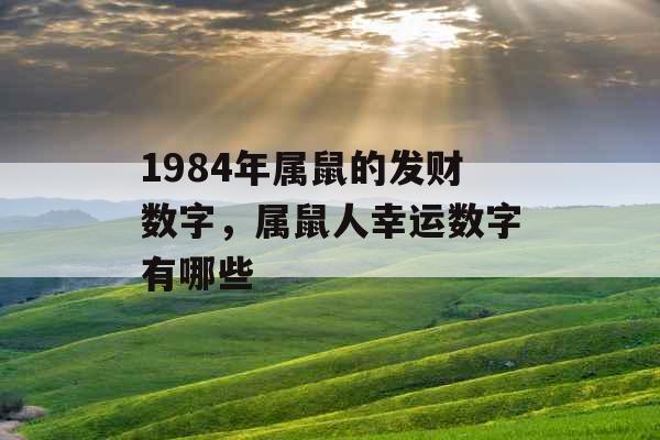 1984年属鼠的发财数字，属鼠人幸运数字有哪些
