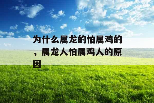 为什么属龙的怕属鸡的，属龙人怕属鸡人的原因