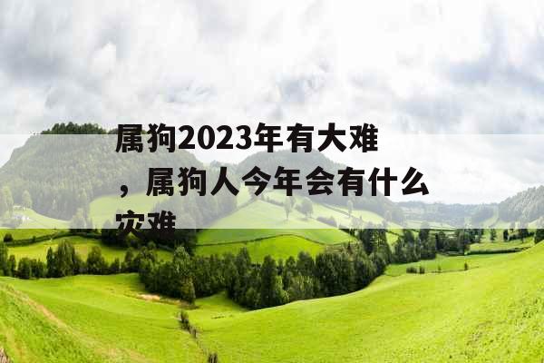 属狗2023年有大难，属狗人今年会有什么灾难