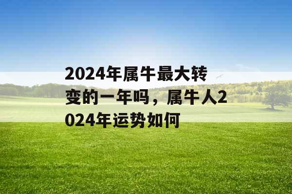 2024年属牛最大转变的一年吗，属牛人2024年运势如何