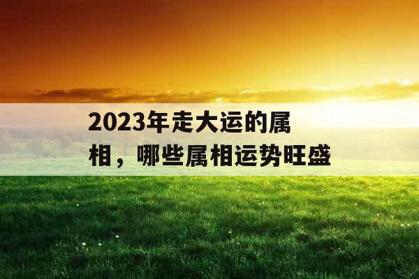 2023年走大运的属相，哪些属相运势旺盛