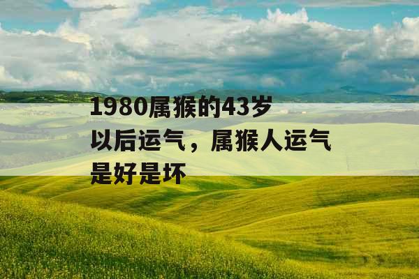 1980属猴的43岁以后运气，属猴人运气是好是坏