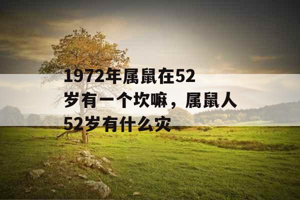 1972年属鼠在52岁有一个坎嘛，属鼠人52岁有什么灾