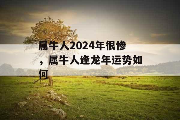 属牛人2024年很惨，属牛人逢龙年运势如何