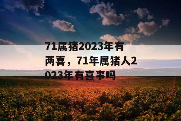 71属猪2023年有两喜，71年属猪人2023年有喜事吗